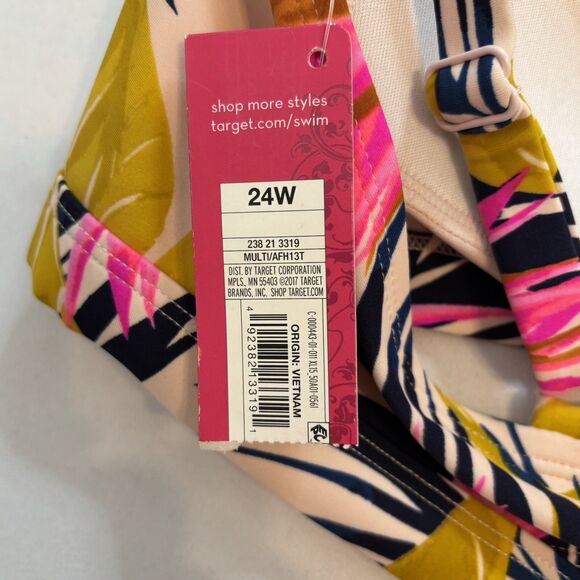 xHilaration Women's 24W Swim Bikini Top Tropical Pattern Lined - Picture 7 of 7